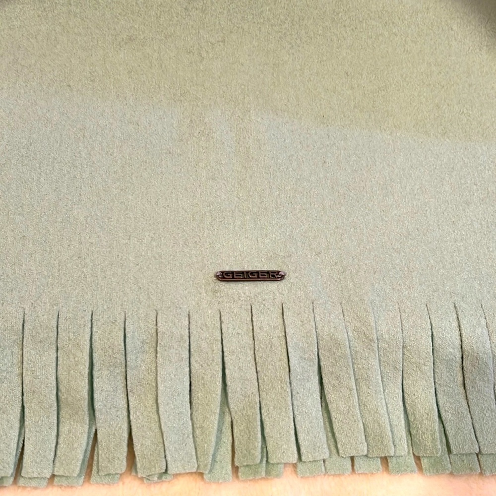 Geiger Pure Wool Scarf. Mint green